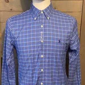 Polo Ralph Lauren Men's Blue & White Long Sleeve Button Down Medium (NWT)